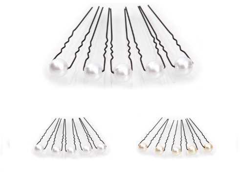 5 x Perlen Haarnadeln - Brauthaarschmuck, Haarschmuck, Perlenhaarnadel | 5PS-Weiss