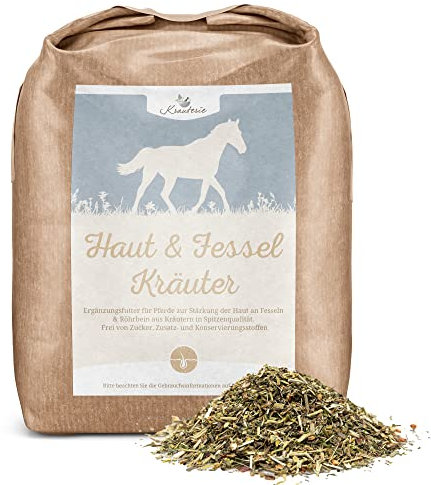 Haut & Fessel Kräuter in Spitzenqualität (500 g) - Artgerechtes Ergänzungsfutter für die Fesselhaut - Frei von Zusätzen - Reine Pferdekräuter