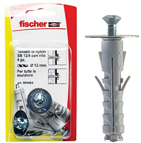 Fischer, Tasselli SB 12/6 con occhiolo chiuso, Universali per Il Fissaggio di Lampade, Specchi, Mobili su Muro e Cemento