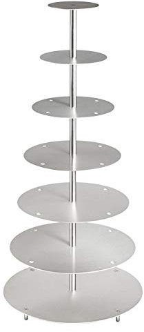 Alzata in alluminio per torte rotonde, 5 piani, ideale per matrimoni, 7 Stöckig (Ø 15 20 25 30 35 40 50 cm)