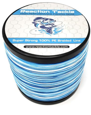 Reaction Tackle Braided Fishing Line Blue Camo 30LB 300yd