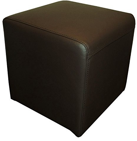Quattro Meble Dunkelbraun Echtleder Hocker 40x40x40cm Sitzhocker Rindsleder Sitzwürfel Fußhocker Polsterhocker Echt Leder Puff
