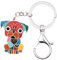 WEVENI Emaille Legierung Bulldogge Schlüsselanhänger Zubehör Mops Hund Schmuck für Frauen Mädchen Tasche Auto Brieftasche (Mehrfarbig)