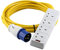 15m 4 Gang Socket Electric Hook Up Lead.Yellow Arctic Cable Camping Caravan Lead