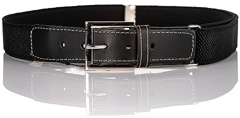 Olata elastischer Kinder-Gürtel mit Schnalle und schwarzen Lederbeschlägen (5-12 Jahre). Schwarz