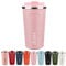 SUNTQ Reusable Coffee Cups Travel - Coffee Travel Mug with Leakproof Lid Stainless Steel Coffee Travel Cup (Pink, 18oz/510ml)