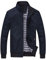 FTCayanz Uomo Giacca Casuale Cappotti Trench Zipper Cappotto Slim Fit Blu Scuro XXL
