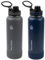 ThermoFlask Paquete de 2 botellas de agua de acero inoxidable con aislamiento al vacío de doble pared de 40 onzas, medianoche/piedra