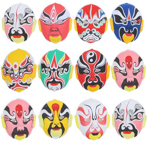 12 Pièces Masque Accessoires De Cosplay D'opéra Chinois Décoration Halloween Vêtements Style Chinois