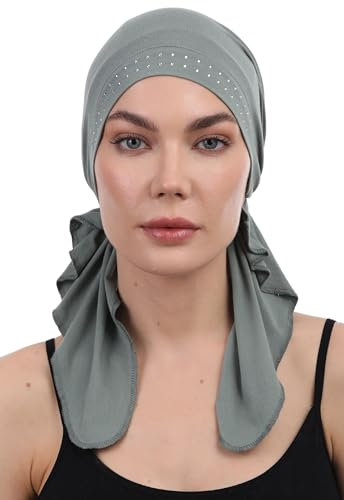 Deresina Vorgebundenes Bandana (Juwelenbesetzte Khaki)