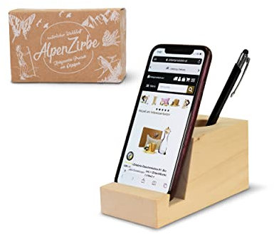 Zirbelino Smartholder - luftgetrocknetes Zirbenholz - für Smartphones und Tablets