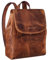 STILORD 'Hazel' Frauen Rucksack Elegant Leder Daypack kleiner Lederrucksack Vintage Cityrucksack Rucksackhandtasche für 13,3 Zoll MacBook Echtleder, Farbe:kara - cognac