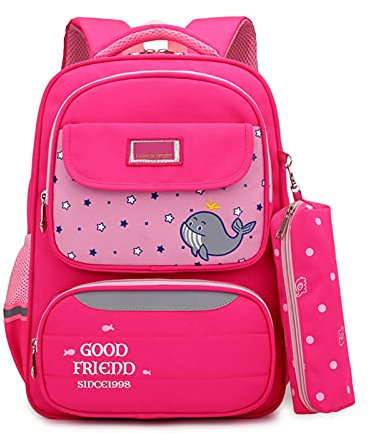 Asge Schulrucksack Mädchen Teenager Wasserdichter Schulrucksack Schulranzen Klasse 3-5 Kind Buchtasche für Teenager Mädchen Geschenk (PinkB)