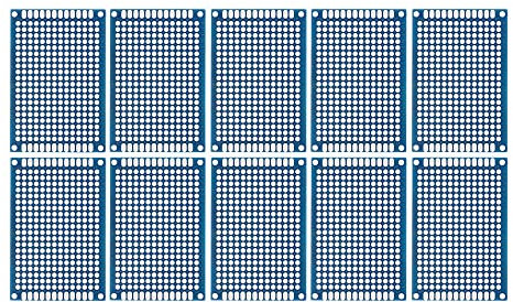 sourcing map 10er Pack PCB Leiterplatte Beidseitig Schaltung für DIY Löten 40mmx60mm Blau