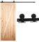 Schiebetürbeschlag 274cm Schiebetüren Schiebetürsystem Komplettset Laufschiene Rollen Set Schwarz für 1 Holztür 137cm Breit, Kleine Rolle in T-Form