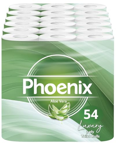 Phoenix Brand Soft Luxury Toilet Rolls, Quilted White 3 Ply Toilet Paper