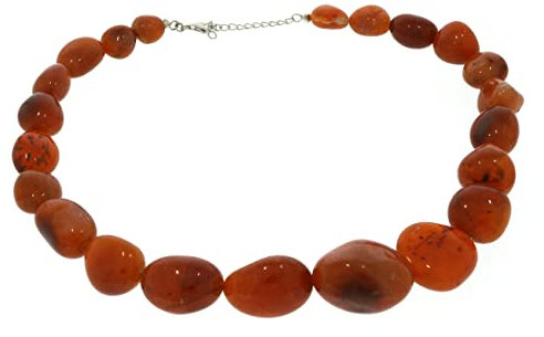 Xen Karneol- Collier Trommelsteine 47 + 5 cm 925 Silber