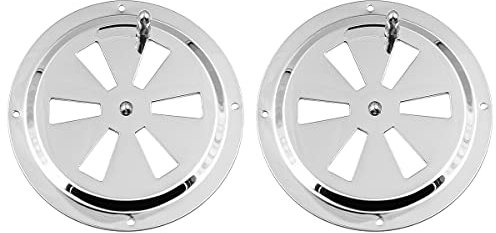 Hsthe Sea - Placa de ventilación de Cabina de 5 Pulgadas, 2 Unidades, con Perilla Lateral de Acero Inoxidable 316 para Accesorios de Barcos Marinos