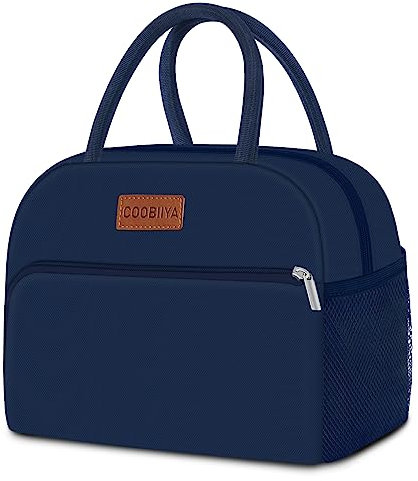 Lonchera para mujeres y hombres, Bolsa Nevera Aislada para adultos, reutilizable, para el trabajo, picnic o viajes (azul marino)