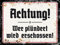 Blechschild 18 x 12 cm Achtung ! Nostalgisch Vintage - Wer plündert wird erschossen ! - DekoNo7