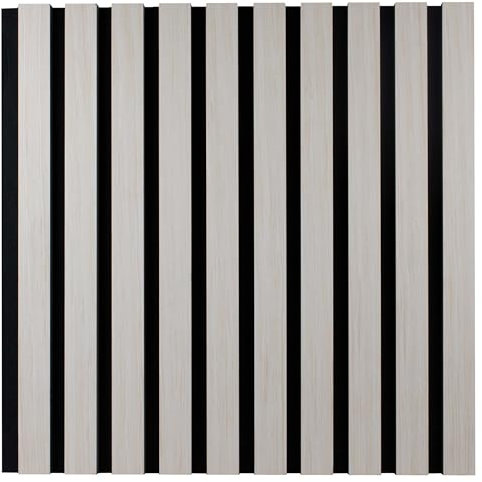 PROVISTON Akustik 3D Wandpaneele 400 x 400 x 21 mm Furnierte MDF Holzlamellen in der Farbe Eiche hell Filz-Untergrund als Trägermaterial