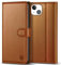 Kuafcase Compatible for iPhone 15 Plus Case with 4 Card Slots Magnetic Closure Kickstand Shockproof Protective Phone Case Compatible for iPhone 15 Plus - Brown