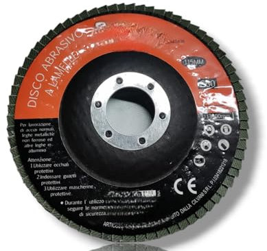 3 Dischi abrasivi lamellari per smerigliatrice angolare 115 mm per smerigliare legno ferro e marmo 4 grane disponibili (P100)