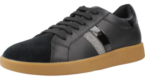 Geox Femme D Meleda B Basket, Noir, 36 EU