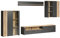 trendteam smart living - Anbauwand Wohnwand - Wohnzimmer - Esteban - Aufbaumaß (BxHxT) 300 x 200 x 41 cm - Farbe Anthrazit mit Coast Evoke Eiche - Rillenoptik - 231296184