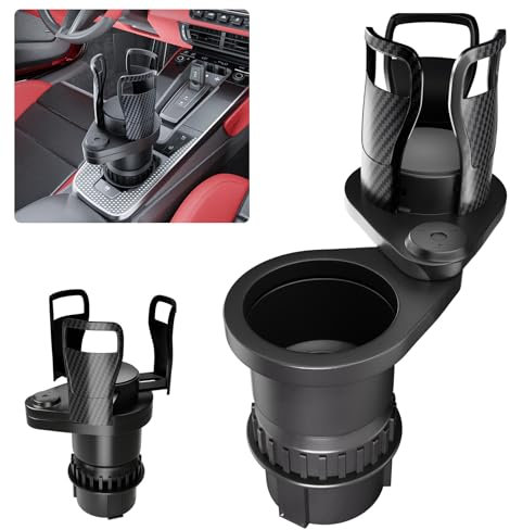 Porte-Gobelet pour Voiture - Base Réglable, Porte-Bouteille et Porte-Gobelet 2-en-1, Support de Voiture Multifonctionnel Pivotant à 360°