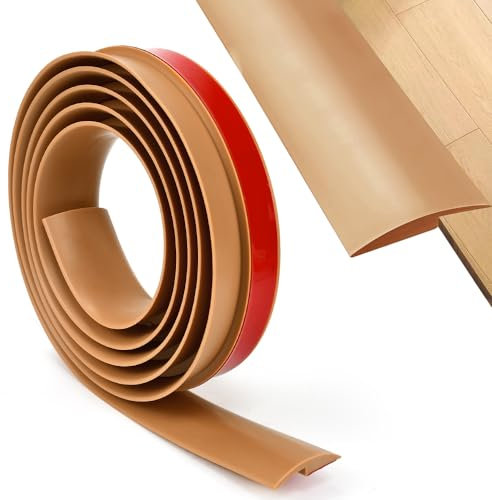 DIKEBAO Tira de Umbral Autoadhesiva de 2 m Perfil Para Alfombra Perfil Transición Marrón Suelo Perfil de Acabado Suelo Laminado Tira de Transición Suelo Perfil Transición Suelo Autoadhesivo Tapajuntas