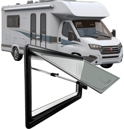 Ddasam Caravan Seitenfenster camping fenster push up aufklappbar Ausstellfenster Insektenschutz Sonnenschutz Sichtschutz Fliegengitter Verdunklungsrollo, Wohnwagen Seitenfenster（800*500mm）