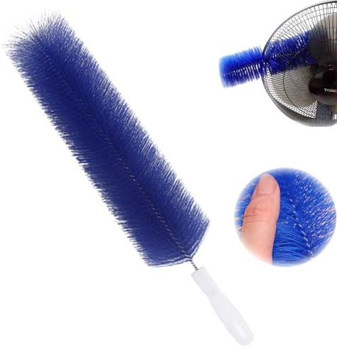 Flexible Fan Dusting Brush, Non-disassembly Fan Cleaning Brush, Bendable Fan Dusting Brush, Fan Duster for Standing Fan, Microfiber Duster Flexible Brush, For Car Interior or Home Cleaning (Blue)