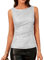 GRACE KARIN Damen Sommer Funkelnde Tops Ärmellose Pailletten Weste Rundhals Abendoberteile Silberweiß S
