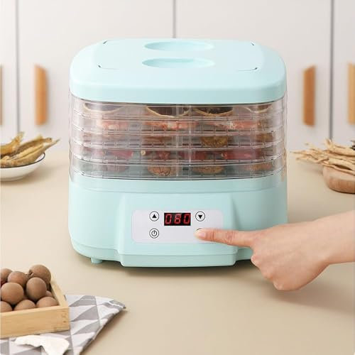 MIDUOLAI Mini Déshydrateur De Qualité Alimentaire, avec Contrôle Température Réglable, Circulation d'air Chaud À 360 °, pour La Cuisine À Domicile Et Les Collations,Bleu,6layer