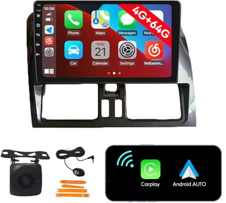 [4G 64G] Android Car Stereo FM Radio Carplay Android Auto 9 Touchscreen Headunit Media Player with Backup Kamera Für Volvo XC60 2014 2015 2016 2017 2018