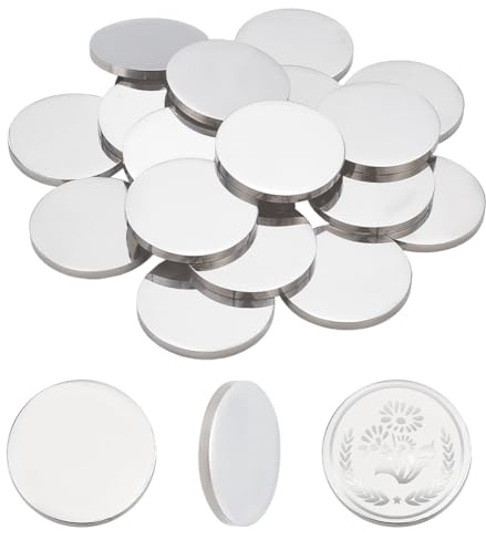 PH PandaHall 20 unidades de acero inoxidable monedas 32 mm grabado láser disco 3 mm círculo manualidades