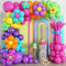 HILAVO Ballon Girlande Bunt 160 Stück Regenbogen Latex Helium Luftballons Girlande Türkis Rosa Lila Orange Grün Gelb Luftballons für kinder Mädchen Kinder Magic Butterfly Neon Geburtstag Party Deko