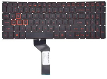 Table-King Tastiera di ricambio retroilluminata con distribuzione negli Stati Uniti. USA per Acer Nitro 5 AN515-31 AN515-41 AN515-42 AN515-51 AN515-52 AN515-53 AN515-53-55G9
