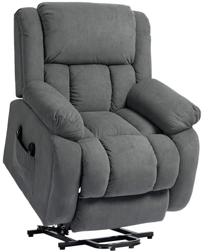 HOMCOM Fauteuil releveur électrique Fauteuil Relax électrique avec Fonction Massage et Chauffage avec Repose-Pied, Dossier inclinable, télécommande, Port USB, Poche latérale, Gris
