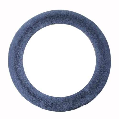 Plüsch Lenkradbezug, Fell Lenkradschoner Lenkradhülle, Winter Universal Auto Lenkrad, Atmungsaktiv Weich Lenkradschutz, Lenkrad Abdeckung für Auto Zubehör, 38cm,Grau