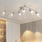 meoaow Deckenstrahler 6 Flammig Silber - LED Deckenlampe GU10 Modern Küchenlampe 350° Schwenkbar Strahler Spots Innen Deckenspot Flurlampe für Küchen Schlafzimmer Wohnzimmer - Ohne Leuchtmittel