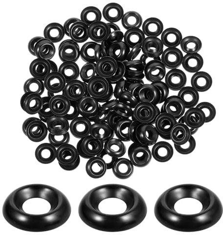 200 Pcs Countersunk Finish Washers #8 Stainless Finishing Washers Stainless Steel Cup Washer(Black)