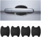 4pcs Universal Fit Car Door Handle Scratch Protector, Carbon Fiber, Black