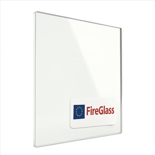 Fireplace - Modell : Malaga - 340 x 300 x 4 mm - Kaminglas - Ofenglas - Ersatz-Kaminscheibe - feuerfestes Glas bis 800°C