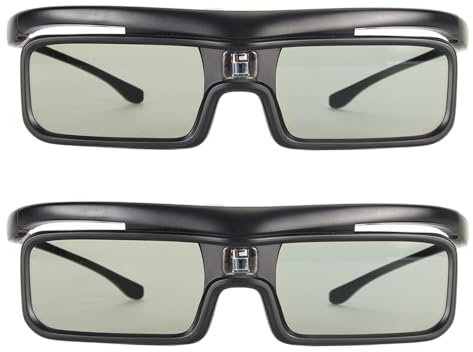 2Pack DLP LINK 3D Glasses, Active Shutter Rechargeable Eyewear, 144Hz Refresh Rate, for LTV-3000 Pro for LTV-3500 Pro for Vanish TV & Other DLP LINK 3D Projectors