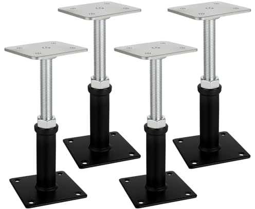 4 Pack House Jacks for Leveling, Screw Jack Adjustable Floor Jack Post 6 to 9.5 Height Range, 4409 lbs Max Height Capacity, Crawl Space Jacks for Stairs, Porches, Roof Beams, Temporary Support