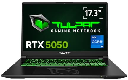 TULPAR A7 V16.2 Gaming Laptop | 17,3'' FHD 1920X1080 144Hz IPS LED-Display | Intel Core i7 13700HX | 16 GB RAM | 1 TB SSD | RTX 5050 | Windows 11 Gaming Notebook
