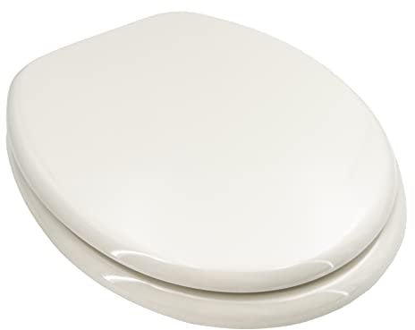 ADOB WC Sitz Klobrille Holzkern Farbe Pergamon, extrem stabil, messing verchromte Scharniere, WC-Brille WC-Deckel, 85064