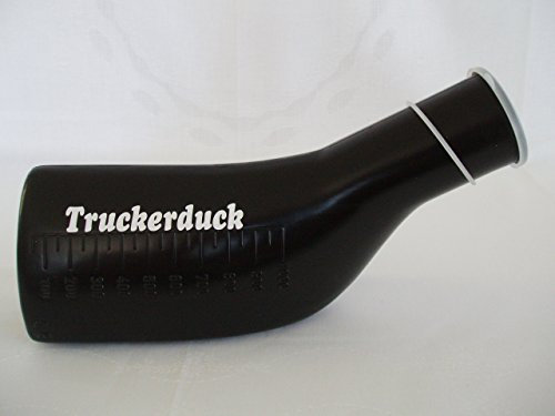 Urinflasche für Männer 1000 ml mit weißer Truckerduck Beschriftung